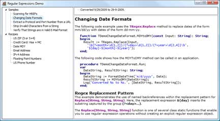Regular Expressions Demo Application